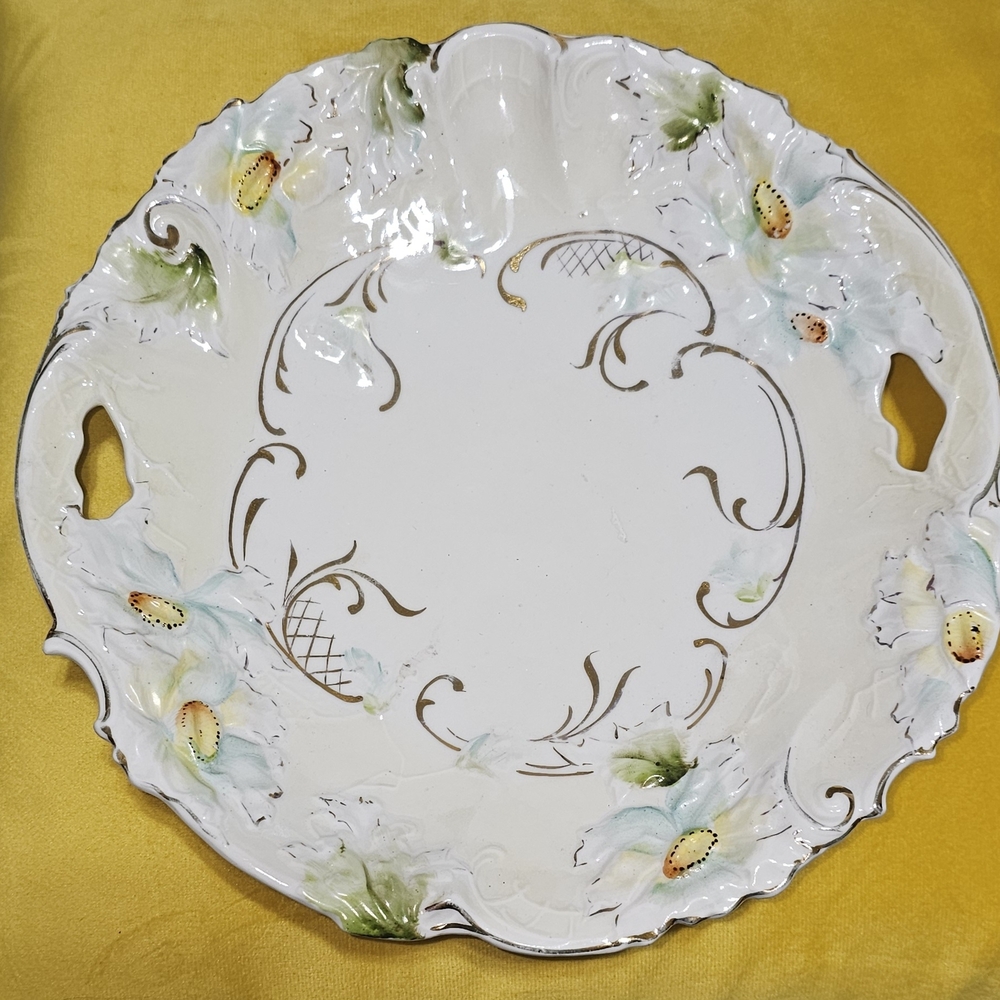 Floral Embossed Decorative Plate